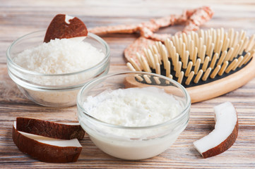 Natural hair treatment with coconut