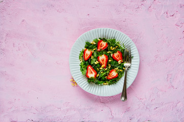 Fototapeta na wymiar Fresh strawberry salad
