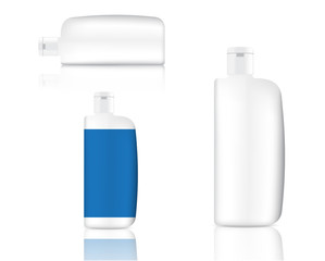 Mock up Realistic White Plastic Packaging Product For Cosmetic Beauty Soap Bottle isolated Background.