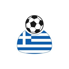 Obraz premium Греция - футболист, болельщик. Иконка. 