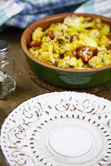 Vegetable stew in a ceramic dish