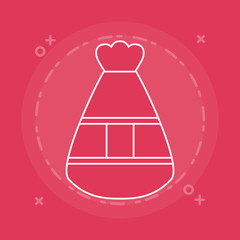 lucky bag icon over pink background, colorful design. vector illustration