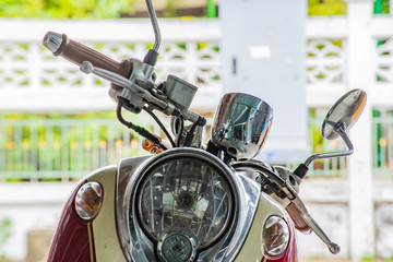 Lights in front of motorcycle