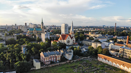 Łódź, Polska- widok na centrum.