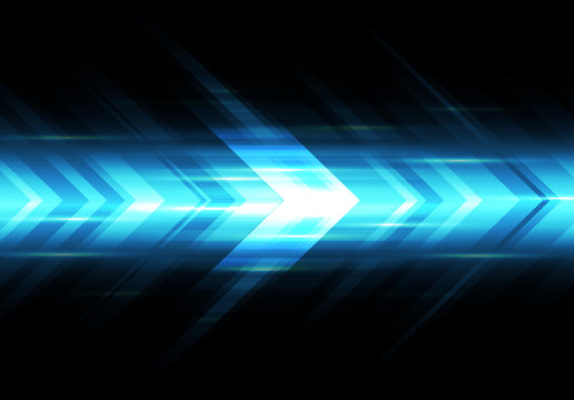 Abstract blue light arrow speed power technology futuristic background vector illustration.