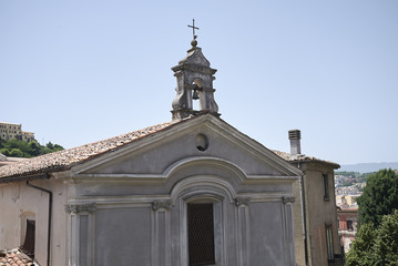 Fototapeta na wymiar Cosenza, Italy - June 12, 2018 : View of Santa Croce delle Domenicane church