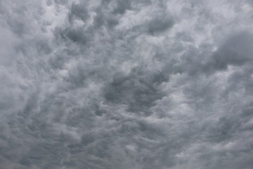 dark clouds at the sky on a rainy day