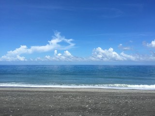 Beautiful Beach with clouds in a sunny day in Taimali, Taitung, Taiwan