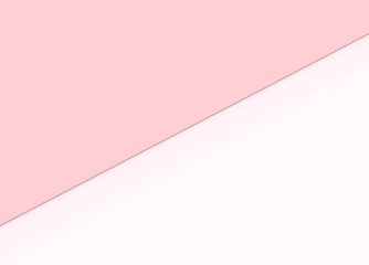3d illustration. sweet pastel pink color paper override on white background.