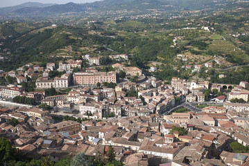 Fototapeta na wymiar Cosenza, Italy - June 12, 2018 : View of Cosenza from Normanno-Svevo castle