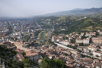 Cosenza, Italy - June 12, 2018 : View of Cosenza from Normanno-Svevo castle