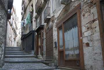 Cosenza, Italy - June 12, 2018 : View of Old Cosenza (Cosenza Vecchia)