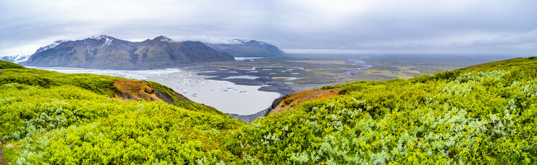 Wonderful and big Skaftafellsjokull glacier near Skaftafell on South Iceland