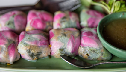 asian flower spring rolls