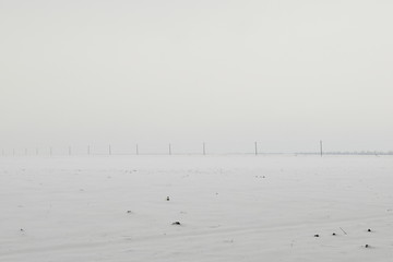 field in winter on a cloudy day