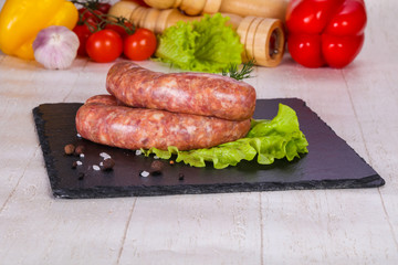Raw pork sausages