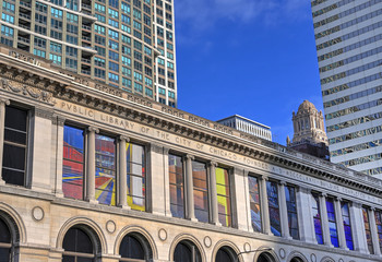 Chicago, Illinois, USA - June 22, 2018 - The exterior of the Chicago Cultural Center located at the...