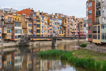 View of the river Onyar in Girona, Spain