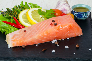 Salted salmon fillet