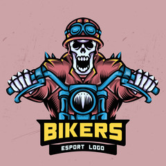 Skull Bikers Esport Logo Design