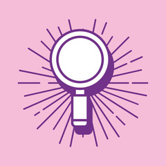 magnifying glass icon over pink background, colorful design. vector illustration