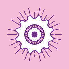 gear wheel icon over pink background, colorful design. vector illustration