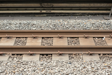 Close up of railroad track