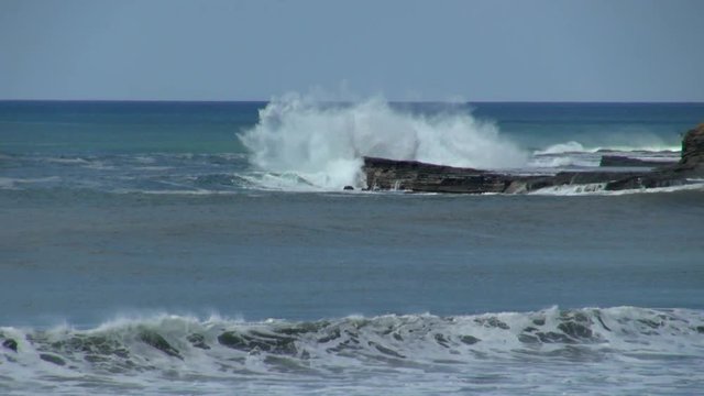 Fantastic Scenery of Ocean Waves Splashing