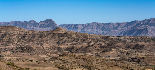 Fototapeta na wymiar Äthiopien - Landschaft bei Lalibela - Iriya Mesk