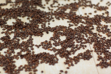 close up.coffee beans on white background