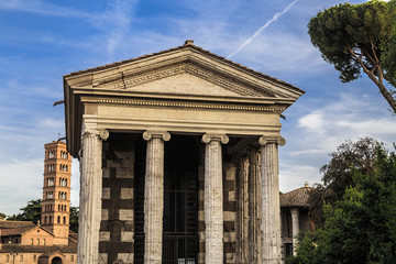 Fototapeta na wymiar Temple of Portunus in the Forum Boarium (Rome, Italy)
