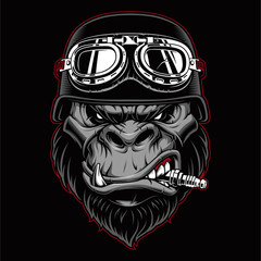 Gorilla biker mascot. © Harry Kasyanov