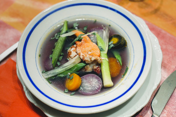 Homard et légumes