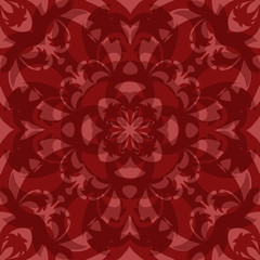 Abstract floral geometric background. Red mosaic seamless pattern