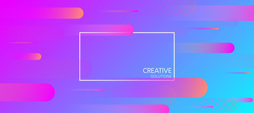 Blue creative solutions background with geometric pattern.