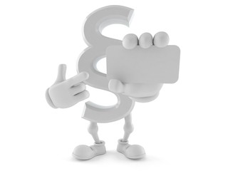 Fototapeta premium Paragraph character pointing finger on business card