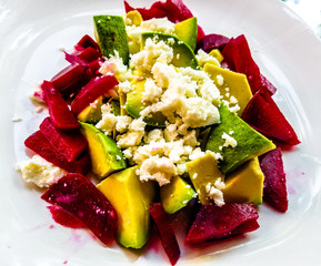 Beets, Avocado and Feta Cheese Salad