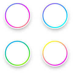 White round background templates with colorful frame.