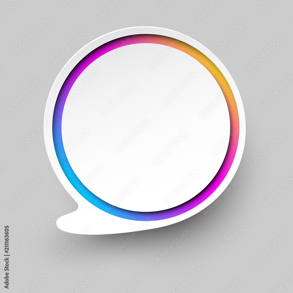 Poster white comment background with spectrum frame.