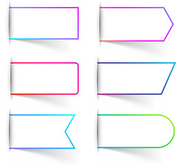 White paper labels templates with colorful frame.