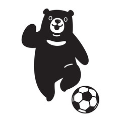 bear vector soccer ball polar bear football logo icon symbol graphic illustration