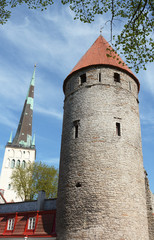 Medieval tower in Tower's Square, Tallinn