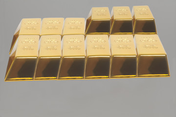 Stacked bars of gold bullion.Financial concept