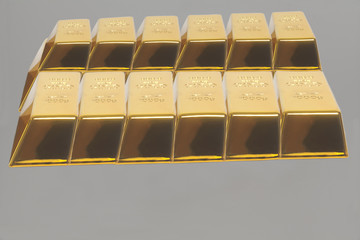 Stacked bars of gold bullion.Financial concept