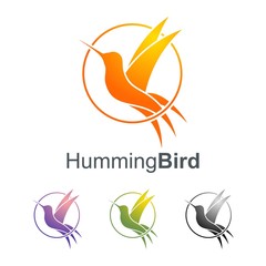 Circle Hummingbird Logo Template Design Vector Illustration
