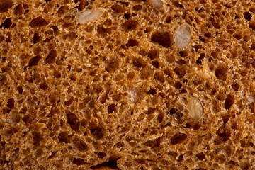 Whole grain rye sliced bread for healthy diet; carbs