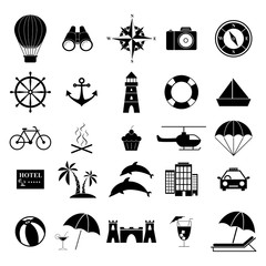Set holiday vacation icons