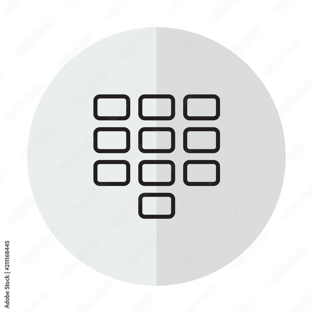 Aufkleber keyboard isolated flat web mobile icon vector sign symbol button element silhouette