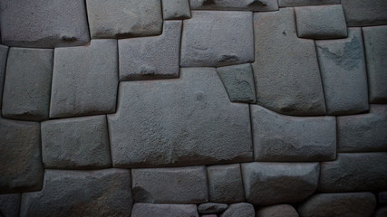 Ancient inca stone wall in the city of Cusco, Peru - obrazy, fototapety, plakaty