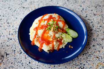 Malaysian pattaya fried rice omelette